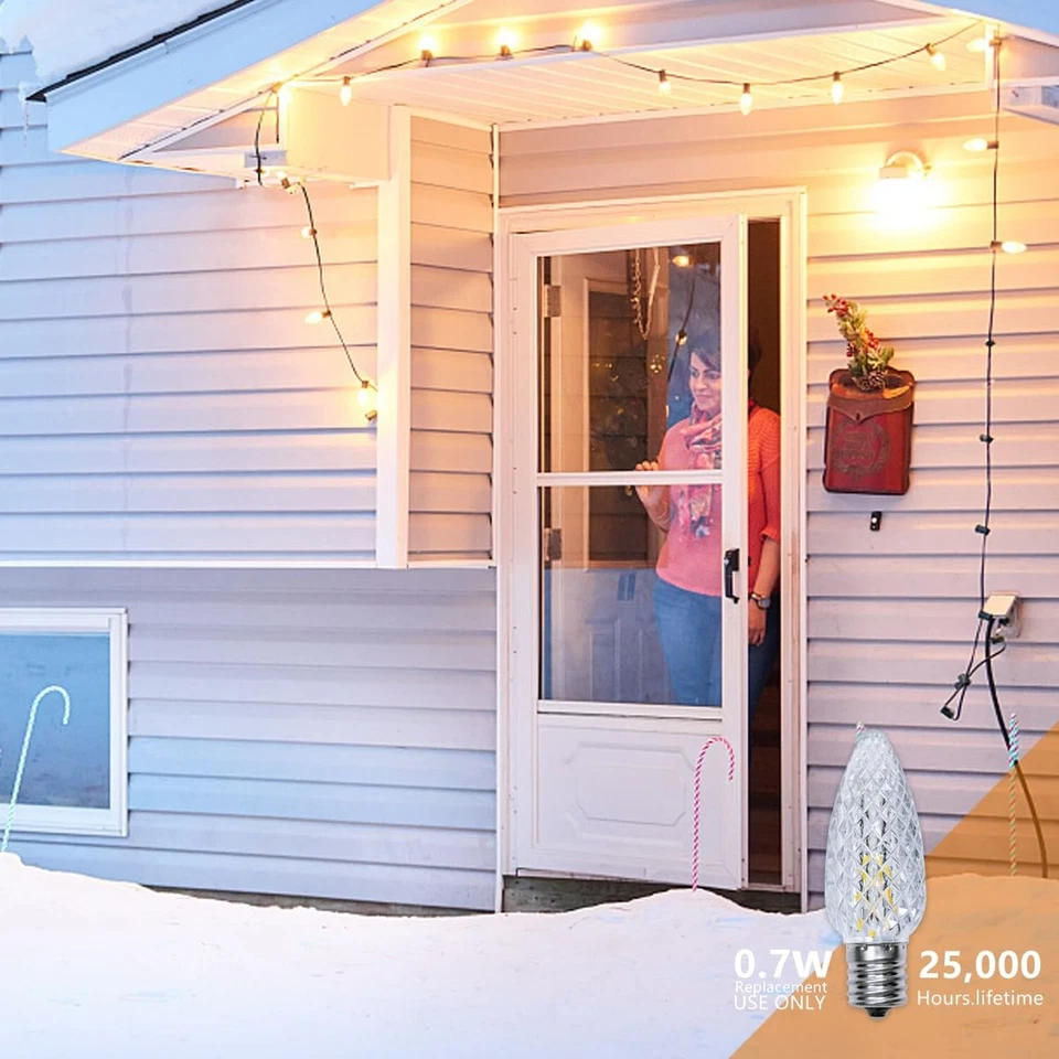 C9 Christmas Light Bulbs 100 Pack, Shatterproof Replacement LED Bulb, 2700K W... - Image 4 of 4