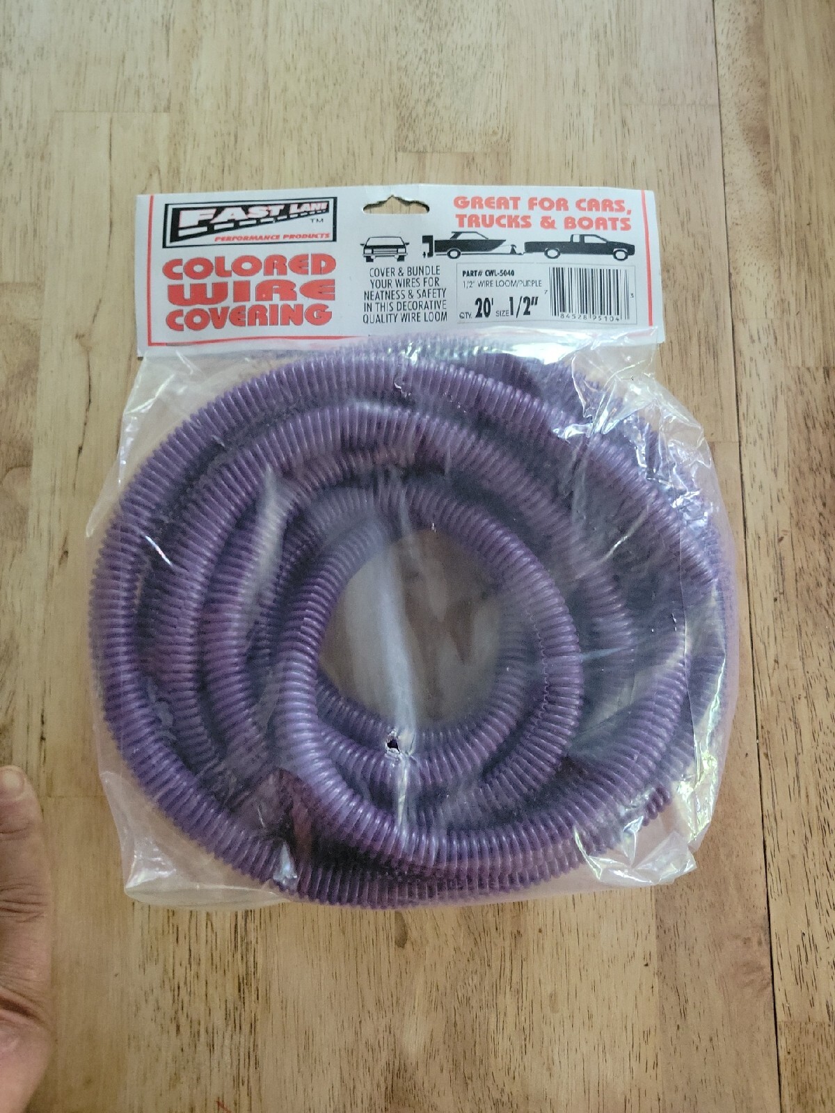 Purple Split Wire Loom Conduit Convoluted Tubing Flex Harness Cable