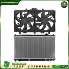 Radiator Aluminum & Radiator Condenser Cooling Fan Kit For 2014-18 INFINITI Q50