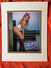 Tay Conti, WWE star, signed 8x10 color photo, fits 11x14 frame  SEXY, Leggy!