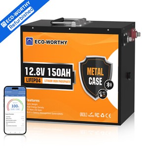 ECO-WORTHY 12V 150Ah LiFePO4 Bluetooth Lithium Battery Metal casing for RV Boot