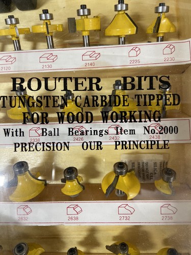 35 pz gambo 1/4" - set punte router punta in carburo con cuscinetti a sfera spedizione gratuita - Foto 3 di 13