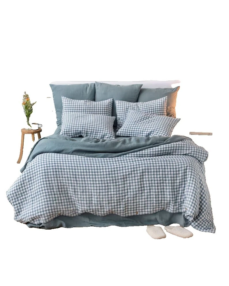 GINGHAM Rey Fundas de edredón y Juegos de Cama