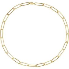 18"Inch Paperclip Chain Necklace 14K Yellow Gold Filled 6.2mm Wide Lobster Clasp