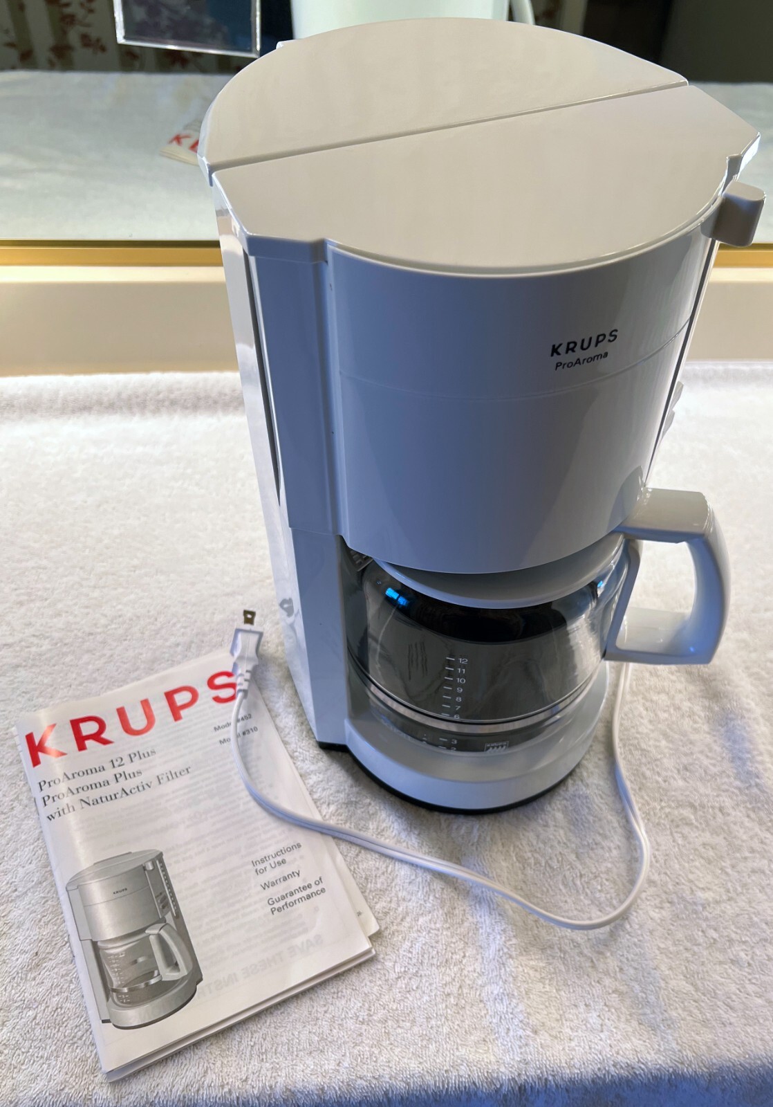 Krups ProAroma Type 452 White 12Cup Coffee Maker Machine eBay