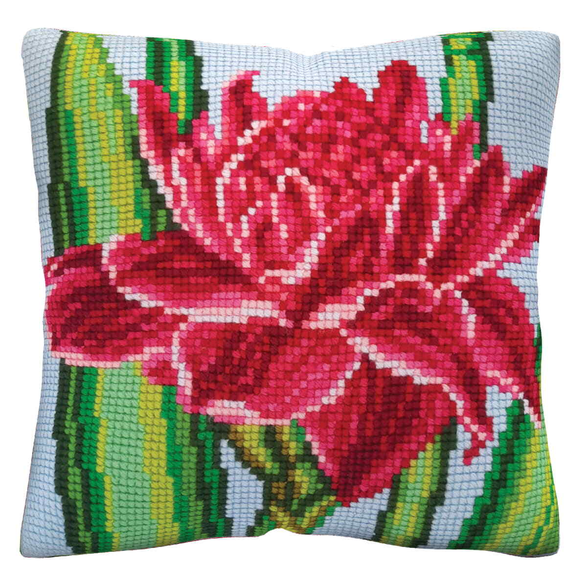 CDA stamped cross stitch kit cushion ""Lotus"", 40x40cm, DIY