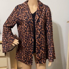L&b Lucky And Blessed Leopard Print Blazer Size Small