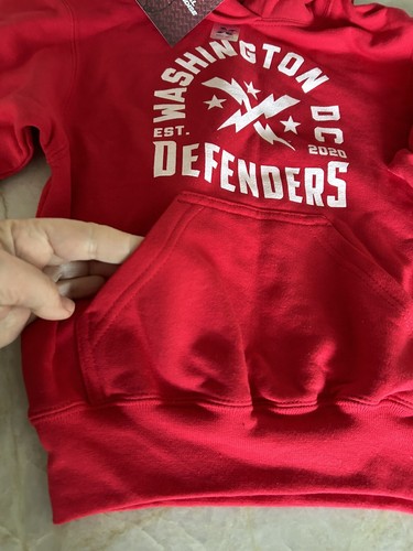 Washington Defenders Football Hoodie Youth Small Sweatshirt XFL Red - Picture 4 of 11