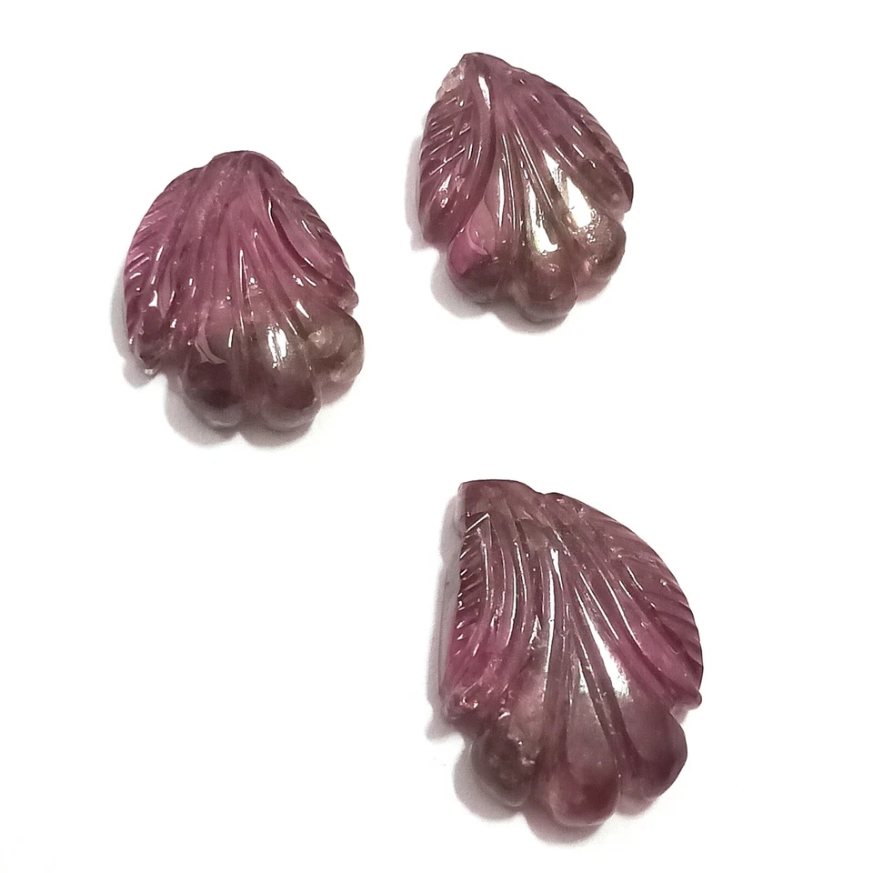 Handcarved Rubelite Tourmaline Set,Rubelite,12.01 Cttw,Hand Carved Gemstone - Image 3 of 4