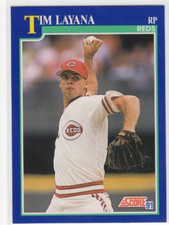 Tim Layana 1991 Score Baseball Base Common #64 Cincinnati Reds