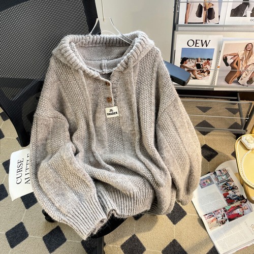 Maglione donna invernale nuovo felpa con cappuccio maglione donna casual caldo a sacco*/ - Foto 8 di 24