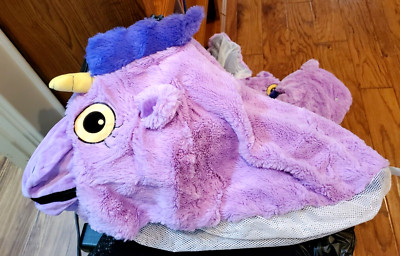Unicorn Narwhal stuffed animal storage bean bag chair COVER ONLY Purple horned