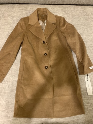 Calvin Klein Wool Cashmere Camel Coat 