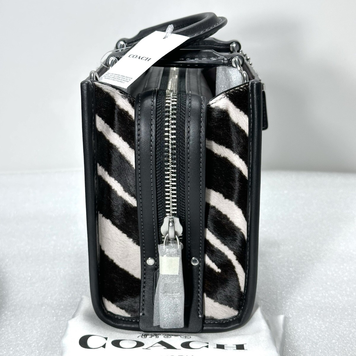 Coach Rogue 20 Top Handle Zebra Calf Hair Animal Print NWT Coach Rogue 20 Top Handle Zebra Calf Hair Animal Print NWT