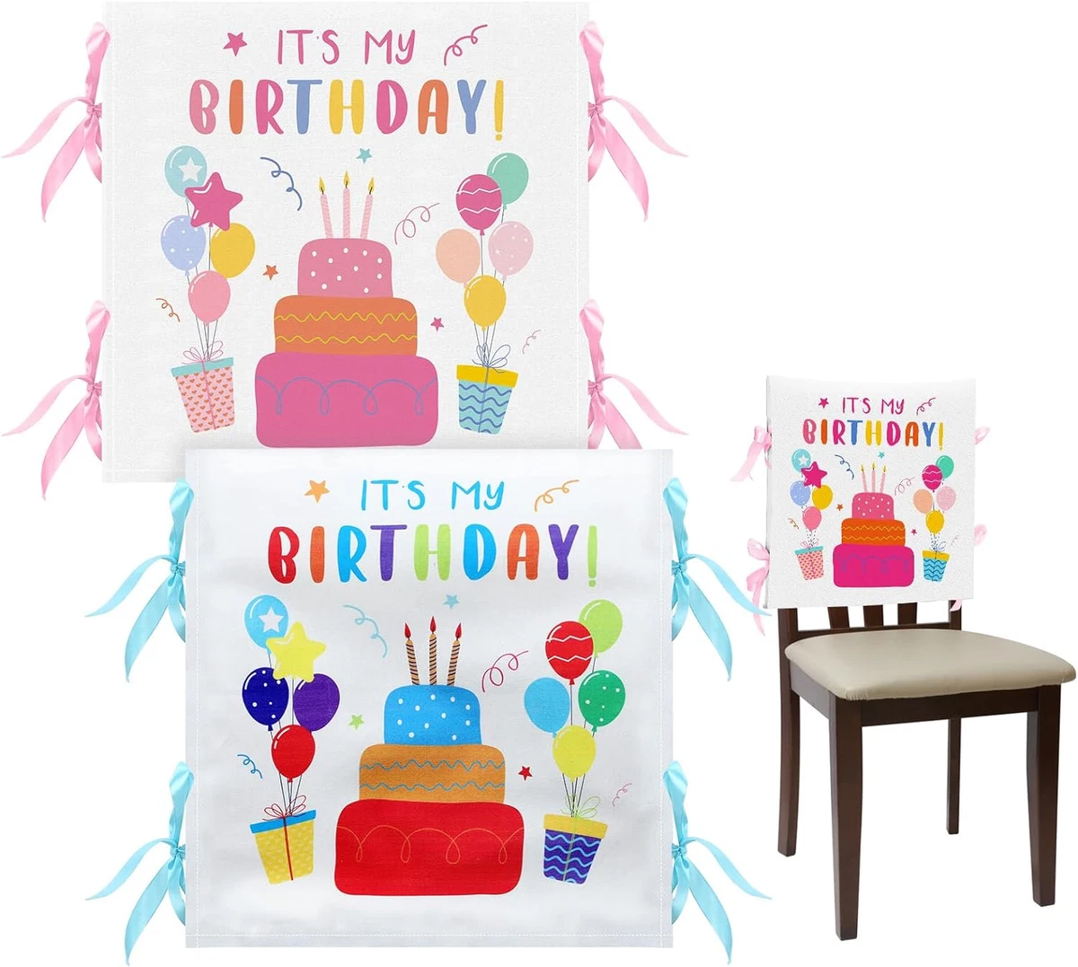 2 Pieces It S My Birthday Chair Cover Birthday Seat Cover for