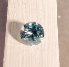 Natural Blue Zircon Brilliant Cut, Loose Gem 3.35 ct, 8 mm 1381 