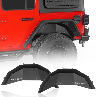Aluminum Rear Inner Fender Liners Wheel Well Liners Fit 18-25 Jeep Wrangler JL 