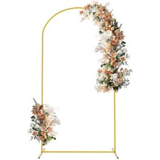 Fit Baby Birthday Metal Arch Backdrop Stand 7.2Ft Gold Stable Arch Wedding Frame