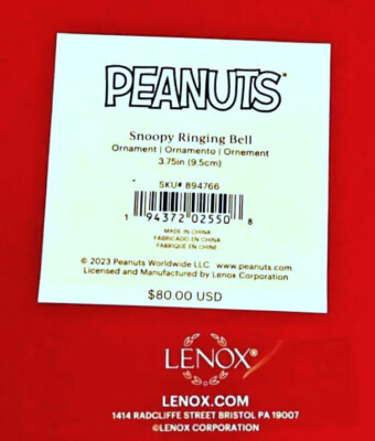 Buy Snoopy Lenox Ornament 2023 