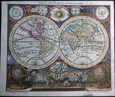 WORLD MAP WORLDMAP PLANISPHAERUM TERRARUM ASTRONOMER BERNIGEROTH LEIPZIG 1741