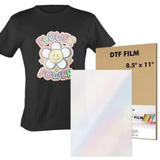 A-SUB DTF Film Glitter 8.5x11 Clear Sublimation Paper for Dark Light Fabric, Mug
