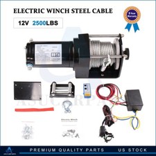 2500lb Electric Winch Atv Utv 12v Waterproof Boat Steel Cable Kit Remote Control