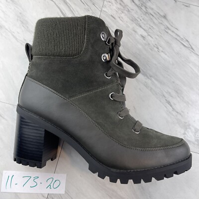 UGG Women's 11 gray suede Lace 3” Heel Ankle Booties Boots S/N 1103791 