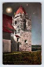Postcard California Monterey CA Mission San Carlos Night Moon 1910s Unposted