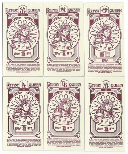 2012 Topps Gypsy Queen Mini Kemp Winfield Hughes Swisher Price Betances Lof of 6 - Picture 2 of 2