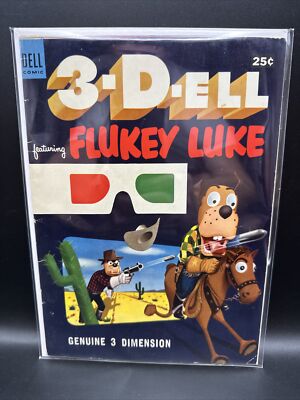 3-D-ELL #3 Flukey Luke, 3-D Dell Comics 1953 (5.0+)