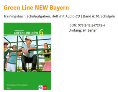 Green Line 6 NEW Bayern Trainingsbuch Schulaufgaben - mit Audio CD und Lösungen