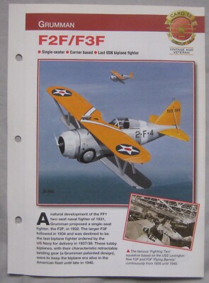 Aircraft of the World Card 12 , Gruppe 14 - Grumman F2F / F3F