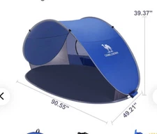 CAMEL CROWN Beach Tent Pop Up Shelter. Easy Up With Carry Bag Blue.