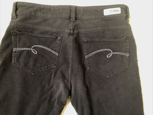 Justice Girls Black Jeggings Jeans Size 18 Regular Cotton Spandex - Picture 9 of 9