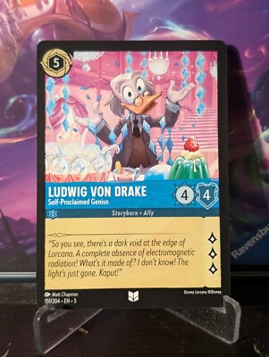 Lorcana Shimmering Skies Ludwig Von Drake Self-Proclaimed Genius 151/204 Non Foi