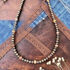 NAVAJO Pearl Desert Ruby Native Southwest Western Boho Squash Pawn Necklace 20" — photo 5