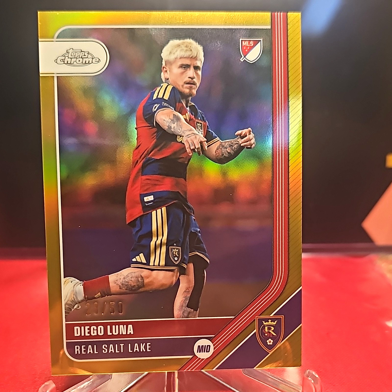 Diego Luna 28/50 Gold Refractor Topps 2026 Chrome MLS Real Salt Lake #50