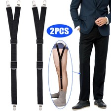 2X Shirt Stays for Men Women Y-Style Adjustable Elastic Garters Holders Non-Slip