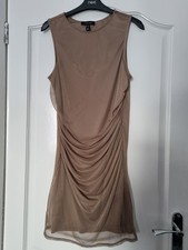 New Look Mocha/brown mesh dress - size 14