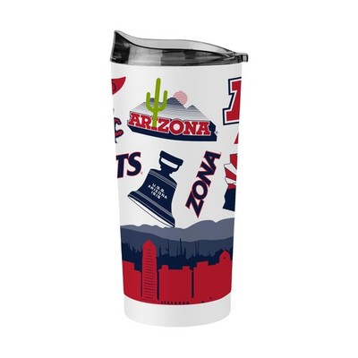 Logo Brands Ncaa Arizona Wildcats 20Oz Native Powder Coat Tumbler - Double-Wall