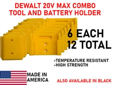 Dewalt 20V Battery + Tool holder combo set [12pk, 6 each] – Garage Organizer