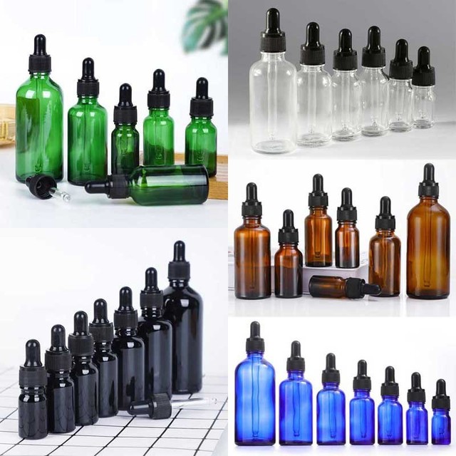 Compra a granel 5 ml-100 ml botella cuentagotas de vidrio de lujo con contenedor de gotas de aceite esencial B