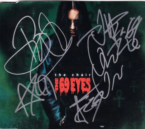 69 EYES The Chair FULLY SIGNED Jyrki Jussi Dance D'Amour Lost Boys Lee AUTOGRAPH