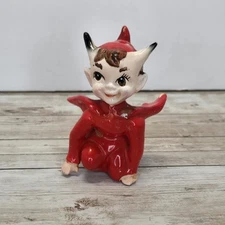 Vintage 1950s KREISS-Little Red Devil-Salt & Pepper Shaker -Cosmetic Wear