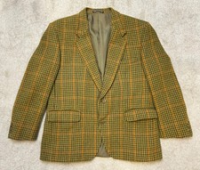 JOHN G HARDY Mustard Wool Blazer Mens Vintage Check Jacket UK Chest 42 England