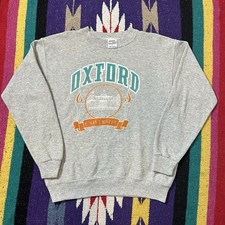 Vintage 90s Oxford University College Crewneck Sweatshirt Size L Made In USA