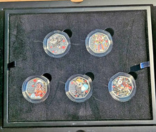 2021 Alice Through the Looking Glass Colour 0.925 Silver Proof 50p x 5-Coin Set