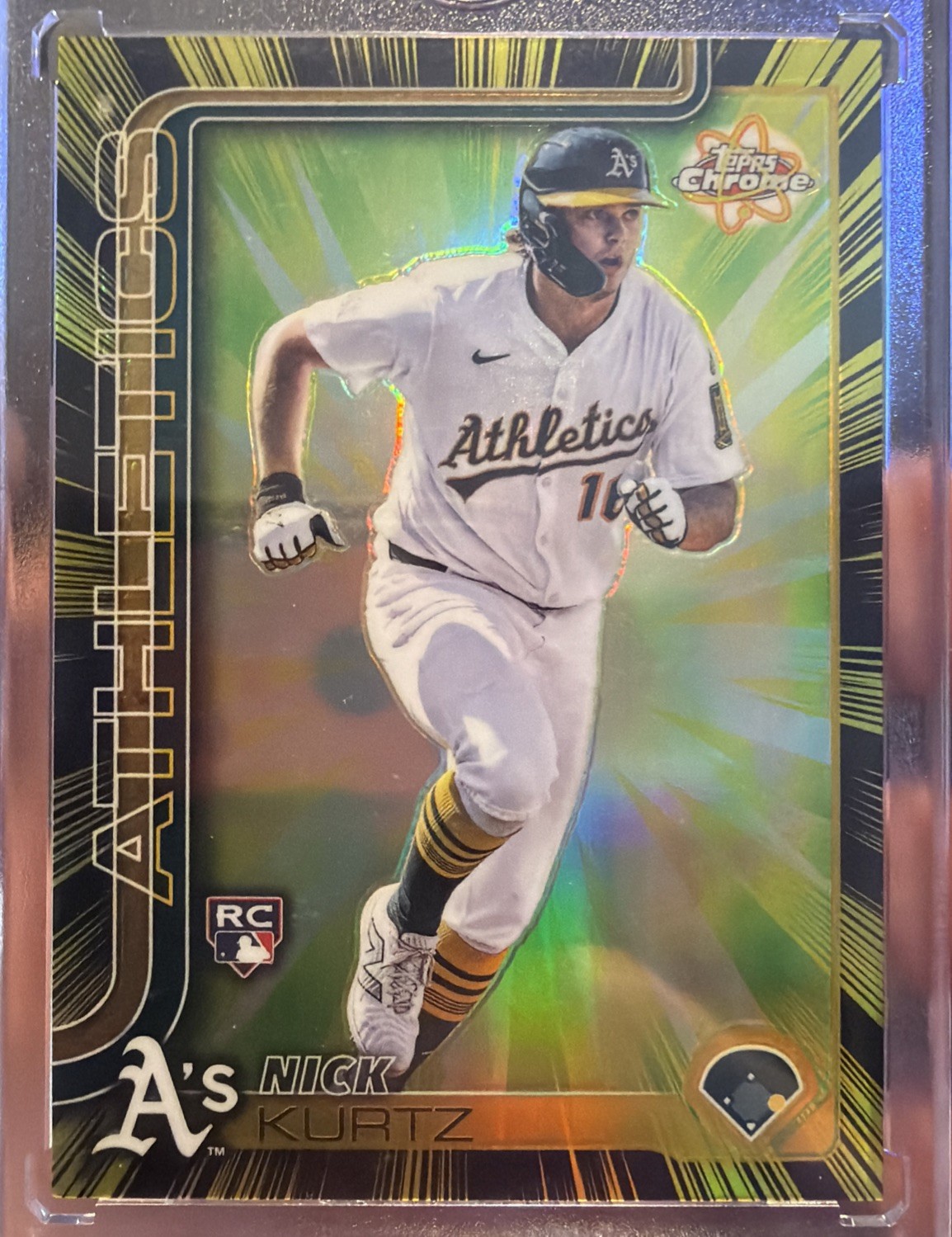 2025 Topps Chrome Update Radiating Rookies #RR-33 Nick Kurtz RC Rookie athletics