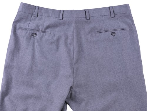 Samuelsohn Solid Mid Gray Wool Mens Flat Front Dress Pants 38 x 30 - Picture 4 of 6