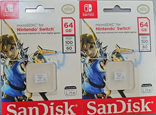  Lot of 2 SanDisk MicroSDXC Card 64GB for Nintendo Switch / Switch Lite New